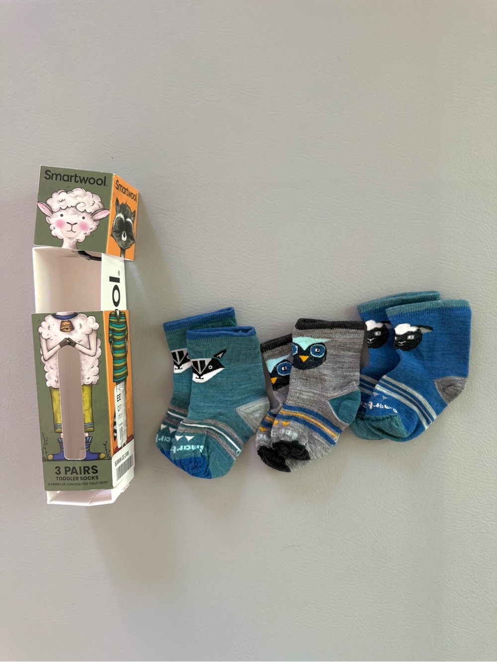 Smartwool Baby Animal Wool Socks 3 Pairs - size 12M -2T 24M - Runs snug - NEW